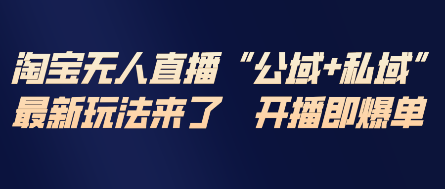 淘宝无人直播最新玩法，包含私域和公域两种玩法-冒泡网