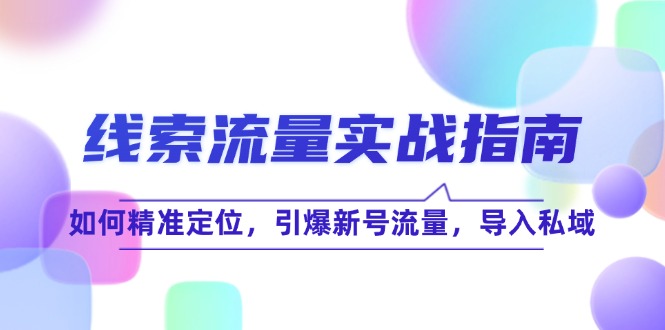 线 索 流 量-实战指南：如何精准定位，引爆新号流量，导入私域-冒泡网