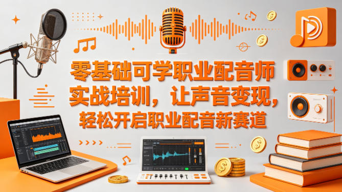 零基础可学职业配音师实战培训，让声音变现，轻松开启职业配音新赛道-冒泡网