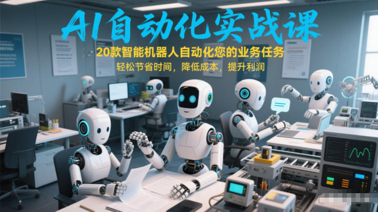 AI自动化实战课：20款智能机器人自动化您的业务任务，轻松节省时间，降低成本，提升利润-冒泡网