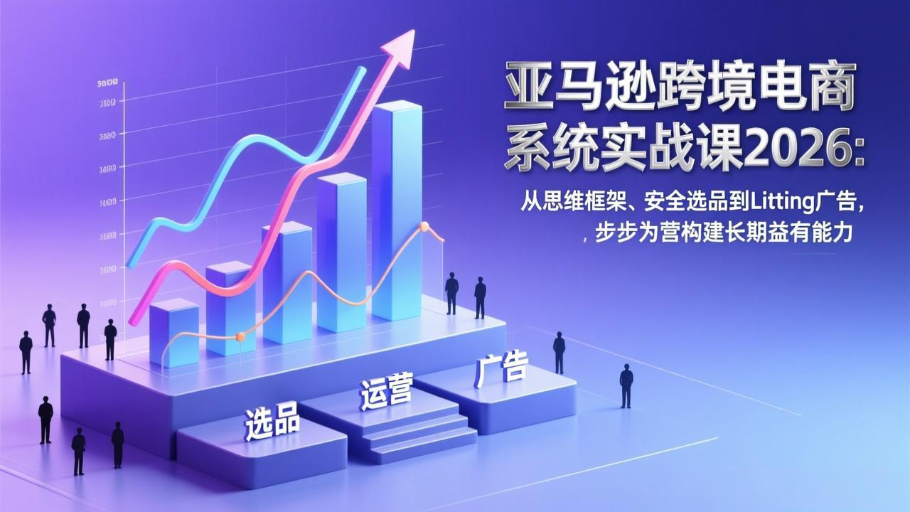 亚马逊跨境电商系统实战课2026：从思维框架、安全选品到Listing广告，步步为营构建长期盈利能力-冒泡网