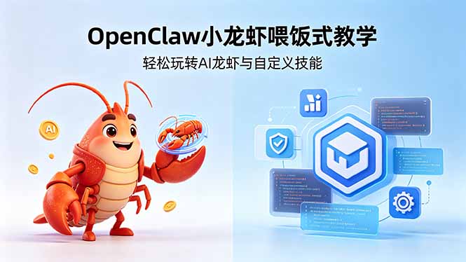 b210a68eb06a56a86e3ee31825a8e821.jpeg 不用懂技术!OpenClaw小龙虾喂饭式教学,轻松玩转AI龙虾与自定义技能 (5月22更新