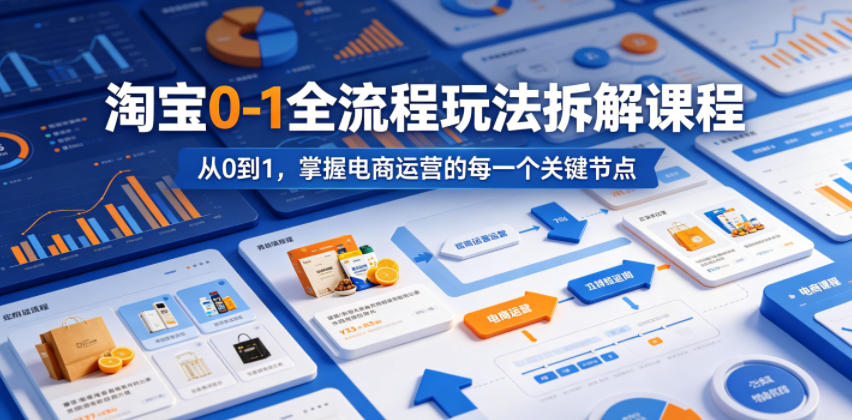 淘宝0-1全流程玩法拆解课程，从0到1，掌握电商运营的每一个关键节点-冒泡网