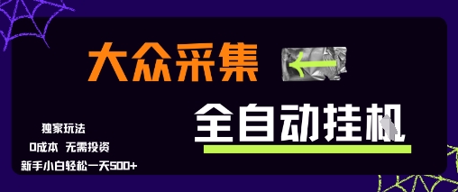大众采集全自动玩法，新手小白轻松一天5张+，操作简单零成本【揭秘】-冒泡网