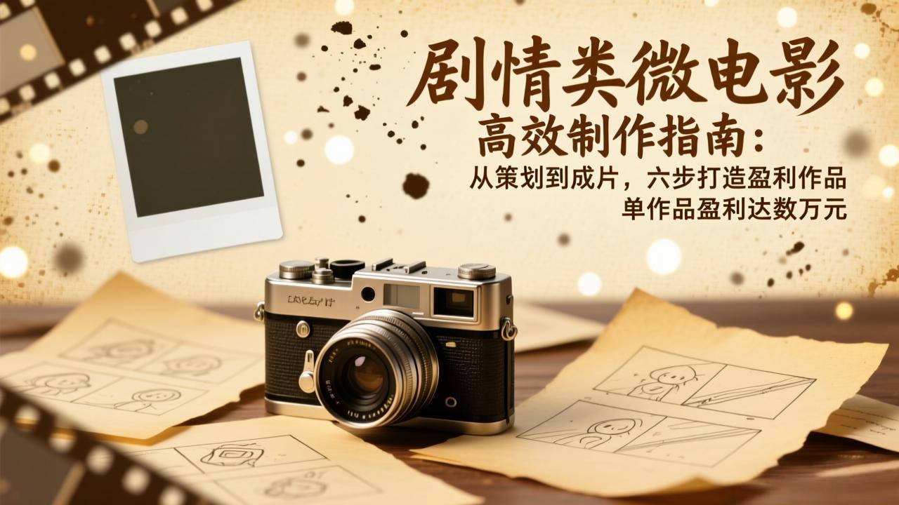 剧情类微电影高效制作指南：从策划到成片，六步打造盈利作品，单作品盈利达数万元-冒泡网