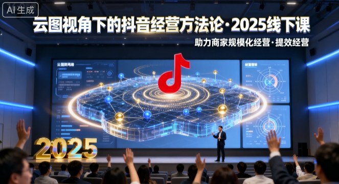 云图视角下的抖音经营方法论，2025线下课，助力商家规模化经营，提效经营(录音+字幕)-冒泡网