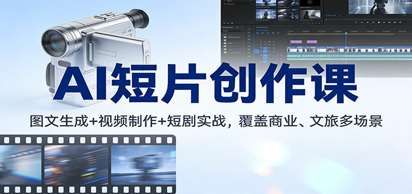 AI短片创作课：图文生成+ 视频制作+短剧实战，覆盖商业、 文旅多场景-冒泡网
