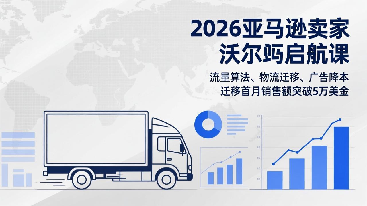 2026亚马逊卖家沃尔玛启航课，流量算法、物流迁移、广告降本，迁移首月销售额突破5万美金-冒泡网