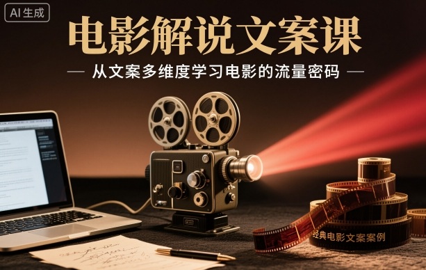 电影解说文案课，从文案多维度学习电影的流量密码-冒泡网