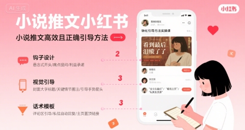 小说推文小红书高转化引导方法实操课，小说推文高效且正确引导方法-冒泡网