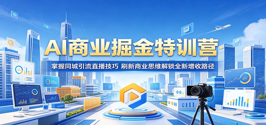 AI商业掘金特训营：掌握同城引流直播技巧，刷新商业思维解锁全新增收路径-冒泡网