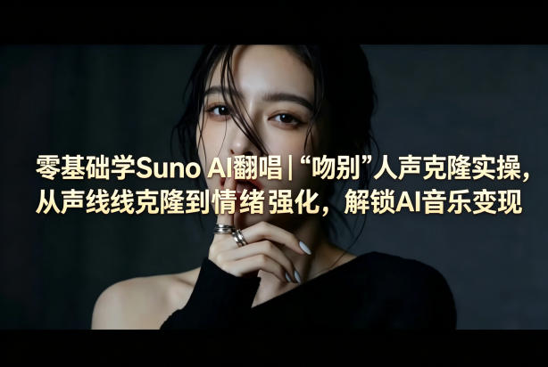 零基础学Suno AI翻唱｜《吻别》人声克隆实操，从声线克隆到情绪强化，解锁AI音乐变现-冒泡网