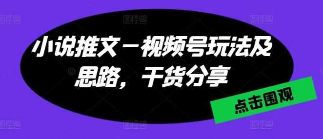 小说推文—视频号玩法及思路，干货分享-冒泡网