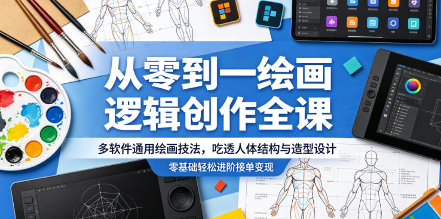 ba73a2822798043e80e4ac84452a1401.jpeg 从零到一绘画逻辑创作全课,多软件通用绘画技法,吃透人体结构与造型设计,零基础轻松进阶接单变现