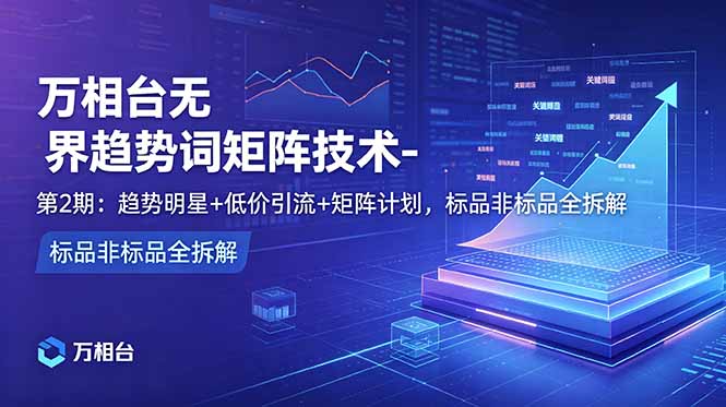 bbda621a031c5d50433db874841ca644.jpeg 万相台无界趋势词矩阵技术-第2期:趋势明星+低价引流+矩阵计划,标品非标品全拆解