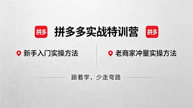 拼多多实战特训营(更新5月15-冒泡网