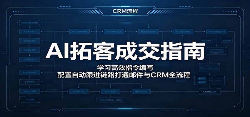 AI拓客成交指南:学习高效指令编写,配置自动跟进链路打通邮件与CRM全流程-冒泡网