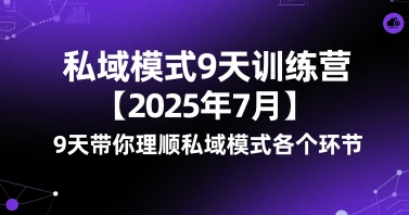 私域模式9天训练营【2025年7月】​9天带你理顺私域模式各个环节-冒泡网