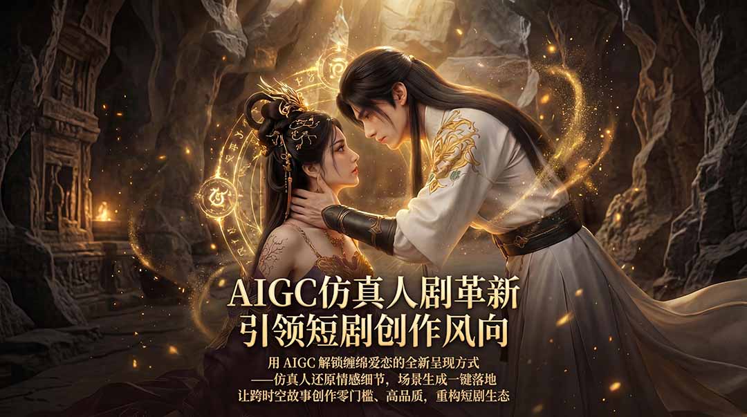 AIGC 仿真人短剧创作革新，解锁仙侠爱恋全新呈现，一键出高质场景，零门槛打造爆款剧集-冒泡网