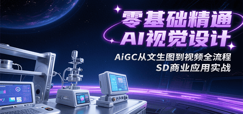 零基础精通AI视觉设计，AiGC从文生图到视频全流程，SD商业应用实战-冒泡网