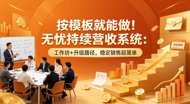 按模板就能做！无忧持续营收系统：工作坊+升级路径，稳定销售超简单【原创双语字幕】-冒泡网