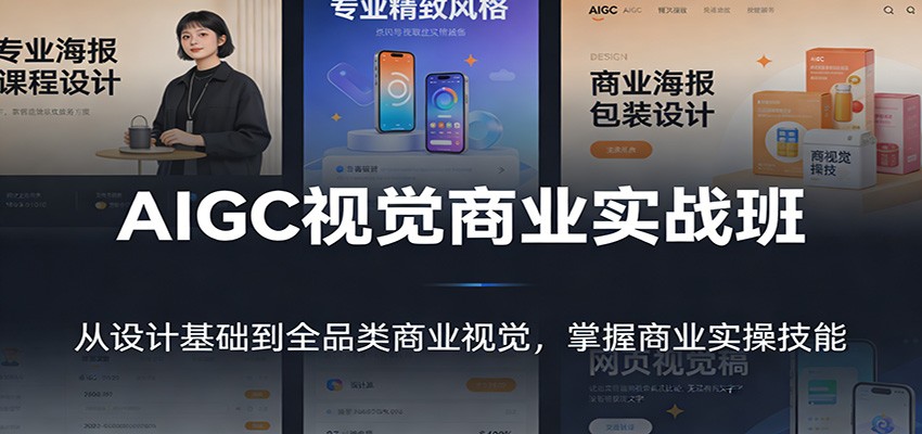 AIGC视觉商业实战班：从设计基础到全品类商业视觉，掌握商业实操技能-冒泡网