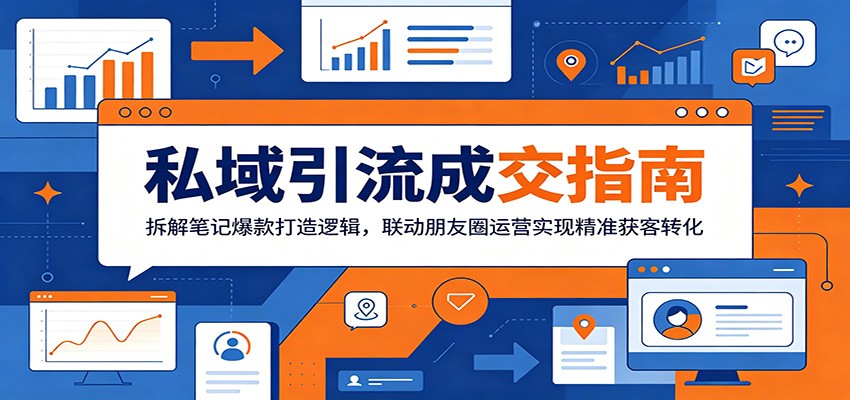 私域引流成交指南：拆解笔记爆款打造逻辑，联动朋友圈运营实现精准获客转化-冒泡网
