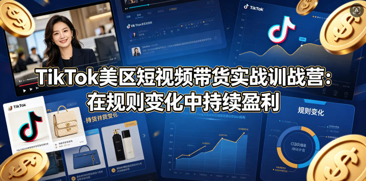 TikTok美区短视频带货实战训战营：在规则变化中持续盈利-冒泡网