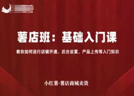 小红薯薯店商城卖货，基础入门课，教你如何进行店铺开通、后台设置、产品上传等入门知识-冒泡网
