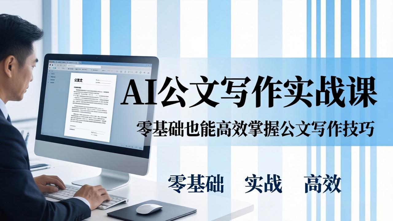 AI 公文写作实战课：零基础掌握格式规范与 5 大文种，用 AI 高效写出合格材料-冒泡网