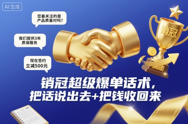 销冠超级爆单话术，把话说出去+把钱收回来-冒泡网