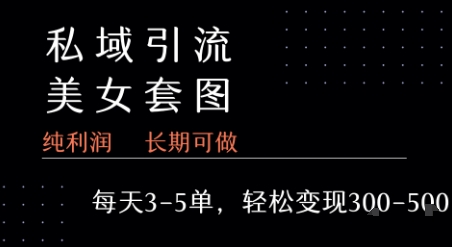 私域卖套图每天3-5单   每单利润99-2张+-冒泡网