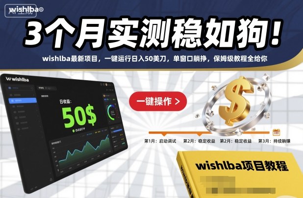 3个月实测稳如狗！wishlba最新项目，一键运行日入50美刀，单窗口躺挣，保姆级教程全给你【揭秘】-冒泡网