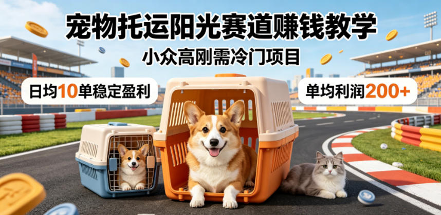 宠物托运阳光赛道賺钱教学，小众高刚需冷门项目，日均10单稳定盈利，单均利润200+-冒泡网
