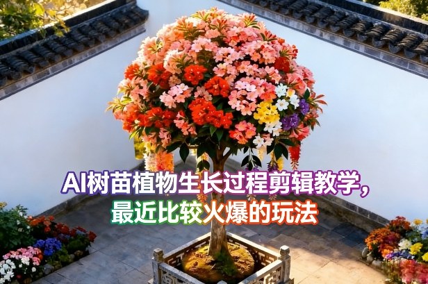 AI树苗植物生长过程剪辑教学，最近比较火爆的玩法-冒泡网