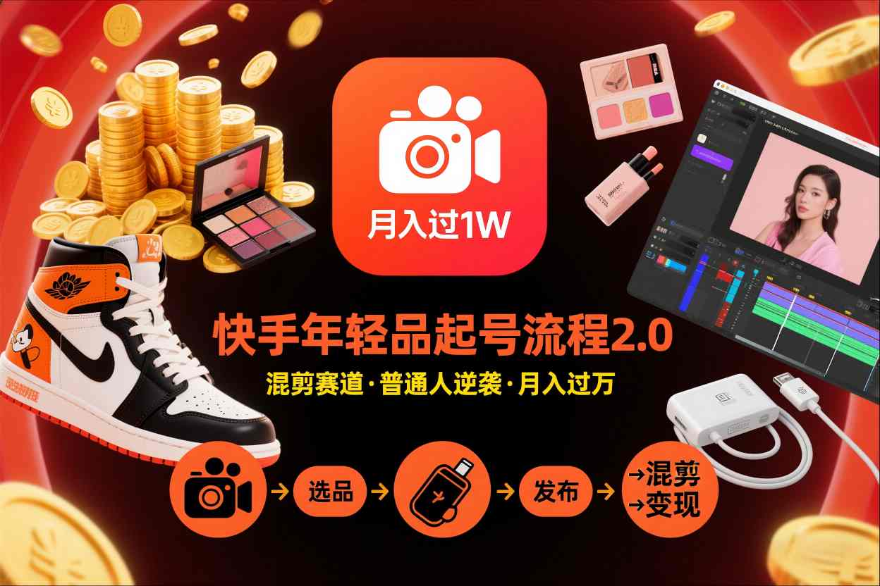 cd883be1fd7a8253bd14a923a0d3e9c9.jpeg 快手短视频带货年轻品起号流程2.0,快手年轻品混剪赛道,普通人也能月入过1W