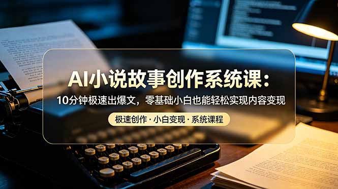 AI小说故事创作系统课：10分钟极速出爆文，零基础小白也能轻松实现内容变现-蜗牛学社