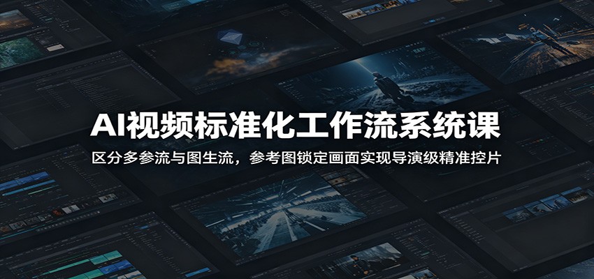 AI视频标准化工作流系统课：区分多参流与图生流，参考图锁定画面实现导演级精准控片-冒泡网