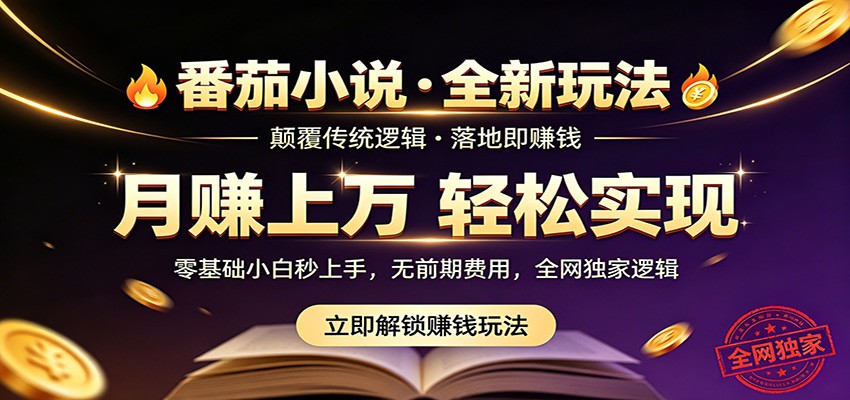 番茄小说5月最新独家玩法，稳定落地实测月入过万！-冒泡网