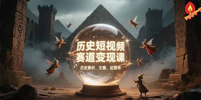 历史短视频赛道变现课，百集素材库应用，文案剪辑技巧，账号运营全案-冒泡网