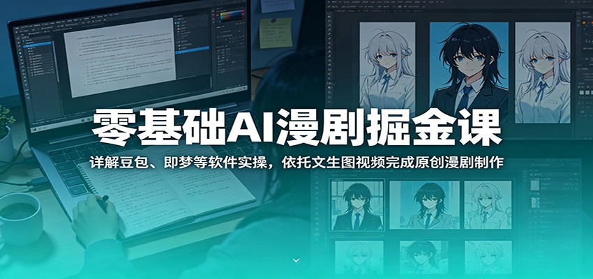 零基础AI漫剧掘金课：详解豆包、即梦等软件实操，依托文生图视频完成原创漫剧制作-冒泡网
