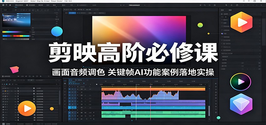 剪映高阶必修课：画面音频调色，关键帧AI功能案例落地实操-冒泡网