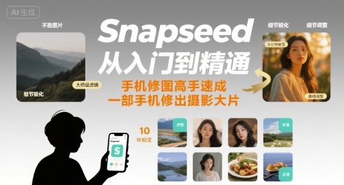 Snapseed从入门到精通，手机修图高手速成，一部手机就能修出摄影大片-冒泡网