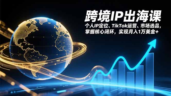 跨境IP出海课，个人IP定位、TikTok运营、市场选品，掌握核心闭环，实现月入1万美金+-冒泡网