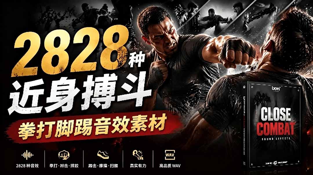 宝藏级别音效！2828种近身搏斗拳打脚踢音效素材，全部中文分类，免解压使用  Close Combat-冒泡网