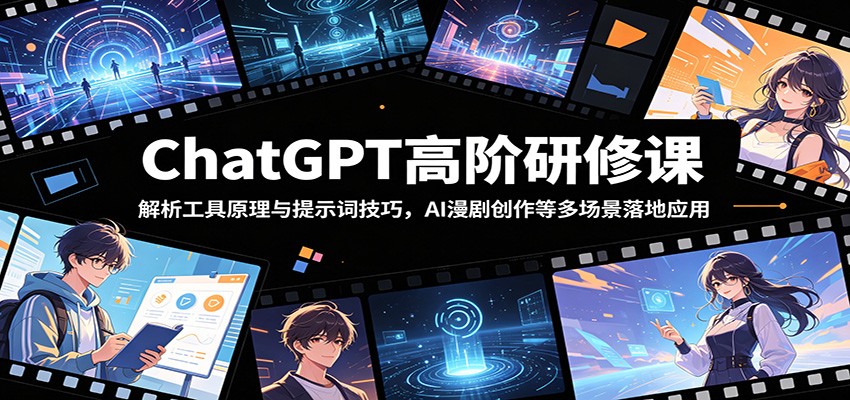 ChatGPT高阶研修课：解析工具原理与提示词技巧，AI漫剧创作等多场景落地应用-冒泡网