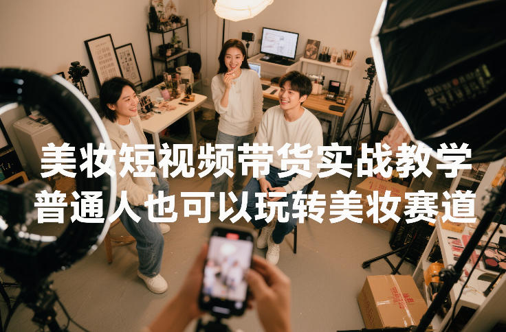美妆短视频带货实战教学，普通人也可以玩转美妆赛道-冒泡网