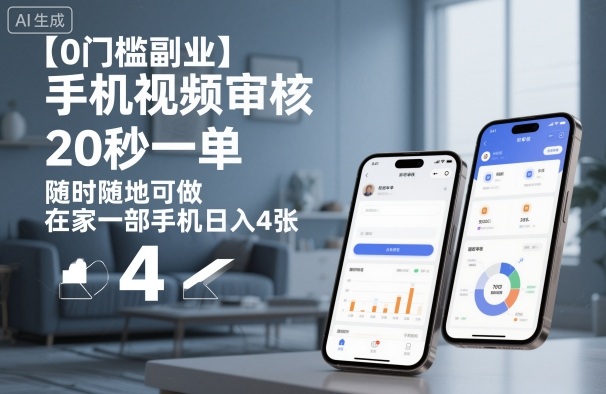 【0门槛副业】手机视频审核，20秒一单，随时随地可做，在家一部手机日入4张【揭秘】-冒泡网