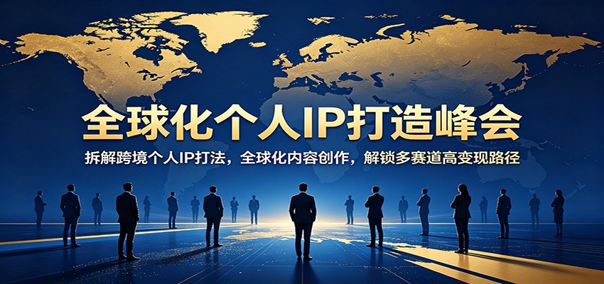 全球化个人IP打造峰会：拆解跨境个人IP打法，全球化内容创作，解锁多赛道高变现路径-冒泡网