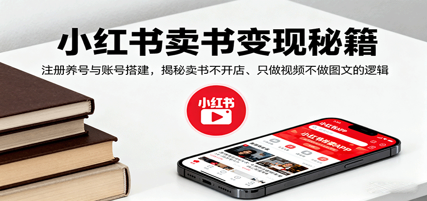 小红书卖书变现秘籍,注册养号与账号搭建,揭秘卖书不开店、只做视频不做图文的逻辑-冒泡网